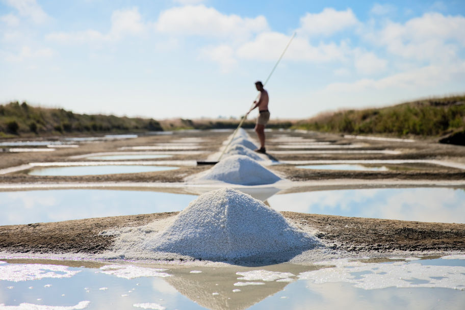Paludier dans les marais salants